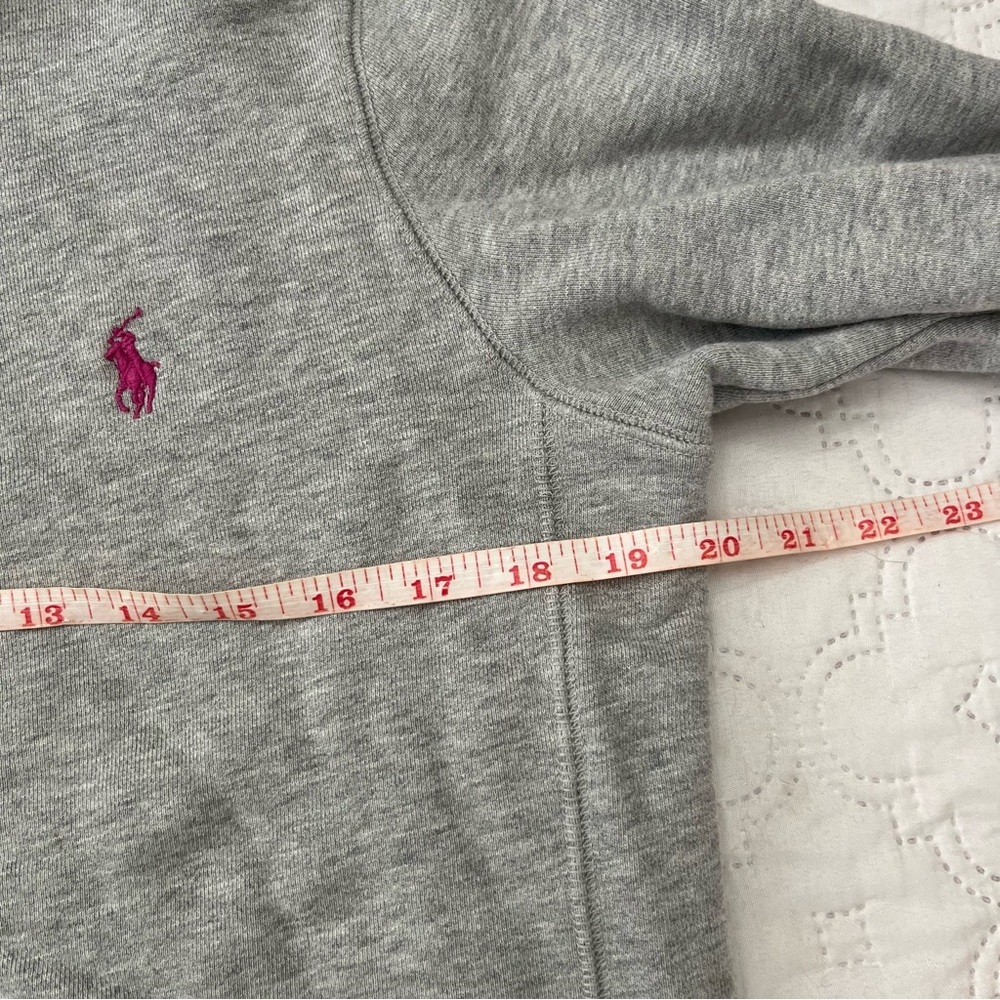 Ralph Lauren Sport Vintage Full Zip Hoodie Gray Pink Pony Cotton Women’s M - Picture 7 of 15